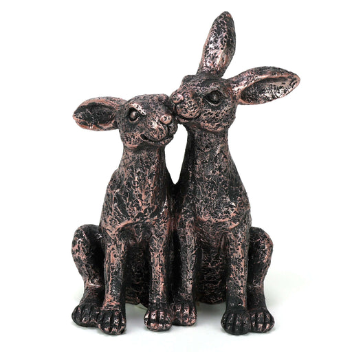 A Bit Quackers Garden Decor - Bronze Hare Couple Garden Ornaments