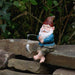 A Bit Quackers Garden Decor - Fishing Garden Gnome Sitting on Edge