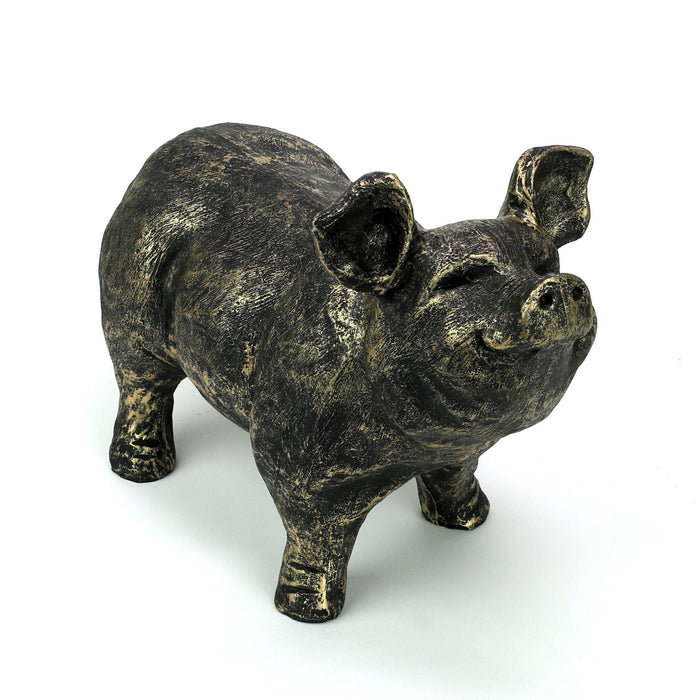 A Bit Quackers Garden Decor - Happy Gold Pig Garden Ornament