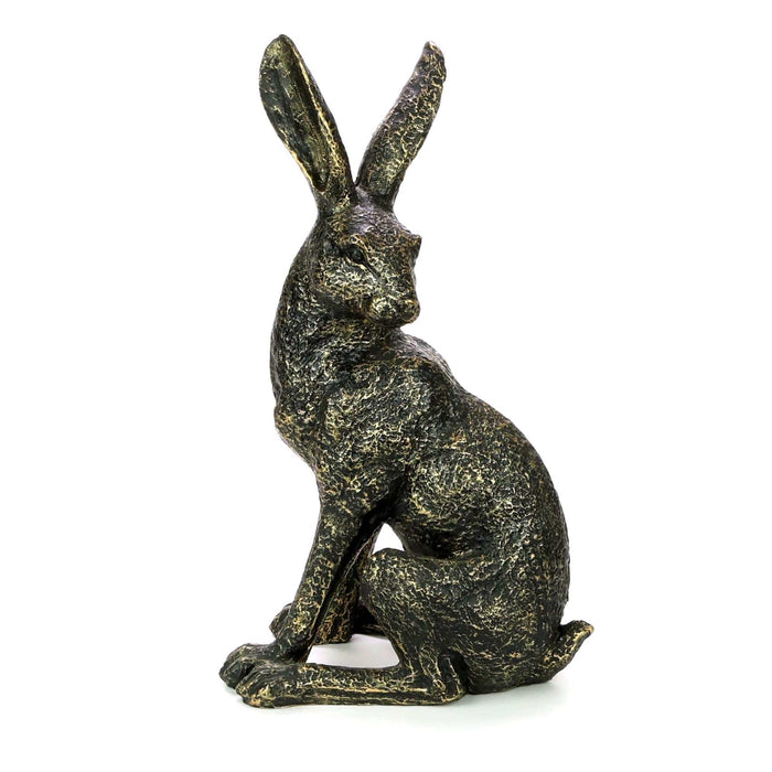 A Bit Quackers Garden Decor - Looking Left Gold Hare Ornaments