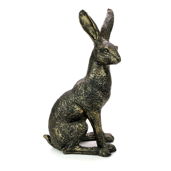 A Bit Quackers Garden Decor - Looking Right Gold Hare Ornaments