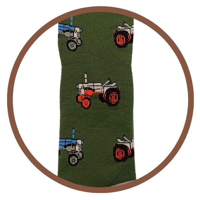 Bartleby Socks - Men's Welly Socks - Retro Tractor