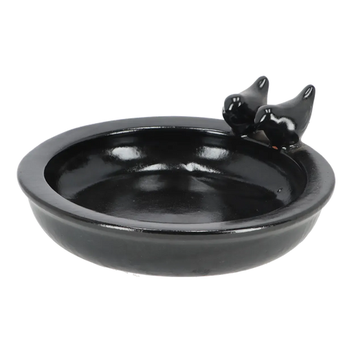 Best for Birds Bird Baths & Feeders - Black Decorative Ceramic Round Garden Bird Bath