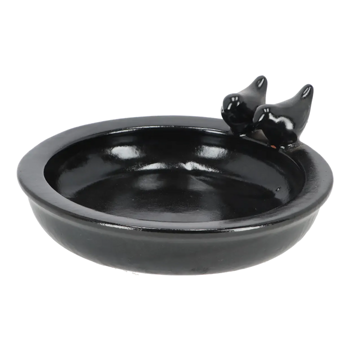 Best for Birds Bird Baths & Feeders - Black Decorative Ceramic Round Garden Bird Bath