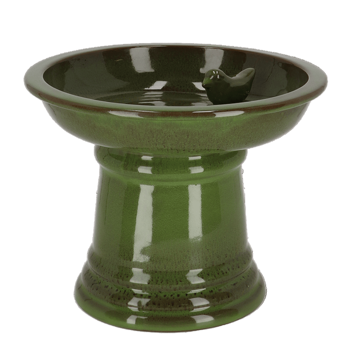 Best for Birds Bird Baths & Feeders - Green Decorative Ceramic Garden Bird Bath with Stand