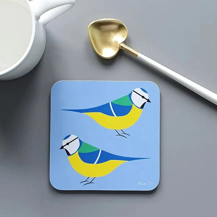 Blue Ranchu Designs Decor - Blue Tit Coasters - Set of 4