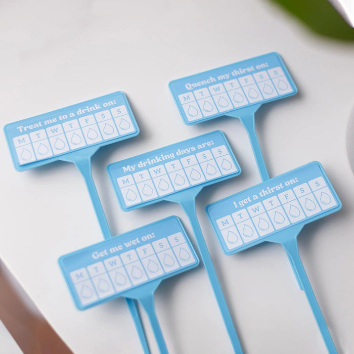 Bubblegum Stuff Indoor Gardening - Thirsty AF - 12x Houseplant Watering Schedule Tags