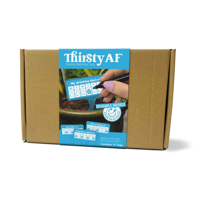 Bubblegum Stuff Indoor Gardening - Thirsty AF - 12x Houseplant Watering Schedule Tags
