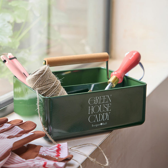 Burgon & Ball Garden Storage & Organisation - Greenhouse Caddy - Heritage Green