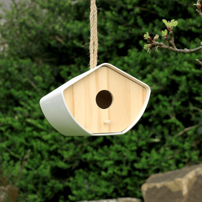Earthy Sustainable Bird Houses & Tables - Natural Earthy Japandi Birdhouse