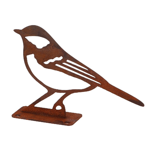Esschert Design Garden Decor - Rusty Metal Bird Silhouette - Great Tit