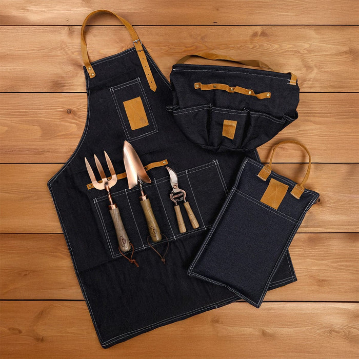 Esschert's Garden Garden Tool Gift Sets - Gardener's Complete Tool Bag Bundle - Denim