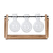 Esschert's Garden Indoor Decor - Wooden Cutting Stand with Glass Vases (Set of Three)