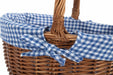 Gardening Gifts Co. Garden Trugs & Baskets - Wicker Shopper Basket With Lining - Blue Check