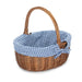 Gardening Gifts Co. Garden Trugs & Baskets - Wicker Shopper Basket With Lining - Blue Check