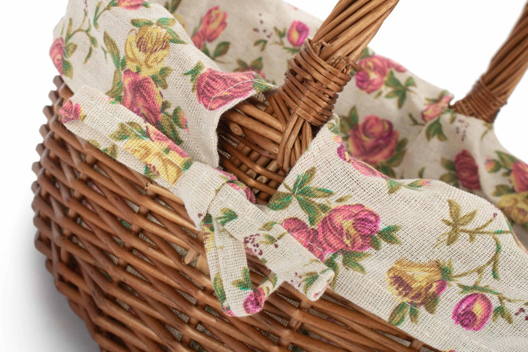 Gardening Gifts Co. Garden Trugs & Baskets - Wicker Shopper Basket With Lining - Rose