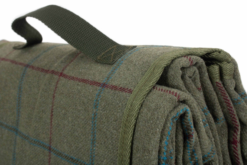 Gardening Gifts Co. Homeware - Luxury Green Tweed Picnic Blanket
