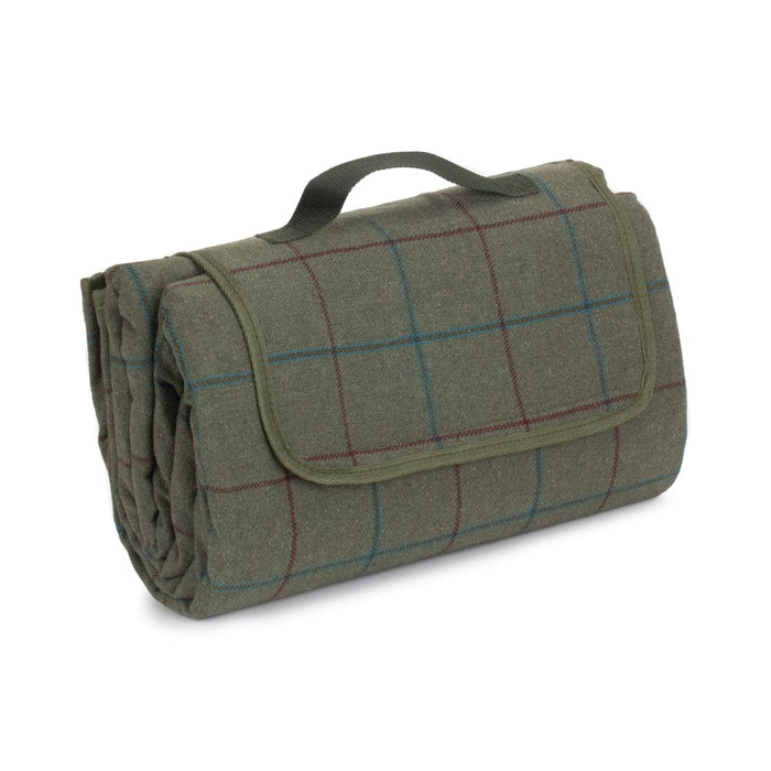 Gardening Gifts Co. Homeware - Luxury Green Tweed Picnic Blanket