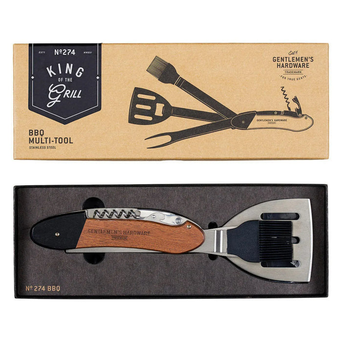 Gentlemen's Hardware Garden Tool Gift Sets - BBQ Multi-Tool (Acacia & Stainless Steel)