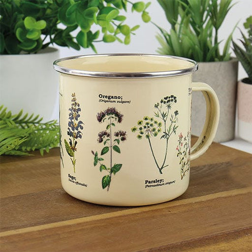 Gift Republic Enamel Mugs - Herbs Illustrated Enamel Mug