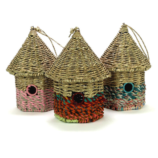 Jardinopia Bird Houses & Tables - Cylindrical Roof Shaped Munja-Jute Birdhouse