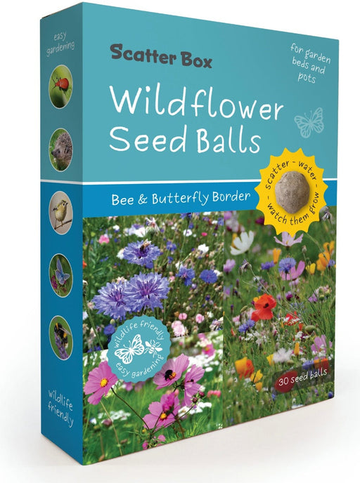 Seedball Plant & Herb Growing Kits - Bee & Butterfly Border Seedball Scatter Box