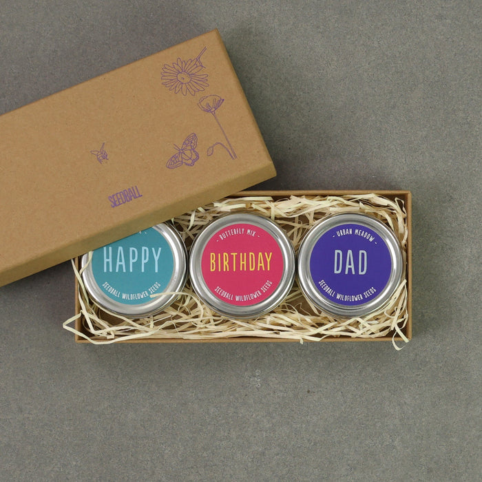 Seedball Plant & Herb Growing Kits - Dad Seedball Happy Birthday Gift Box