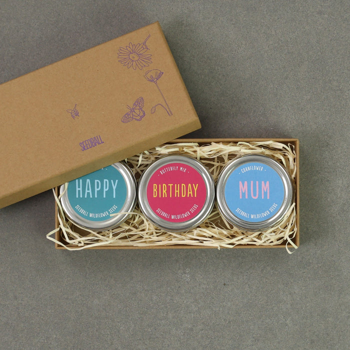 Seedball Plant & Herb Growing Kits - Mum Seedball Happy Birthday Gift Box