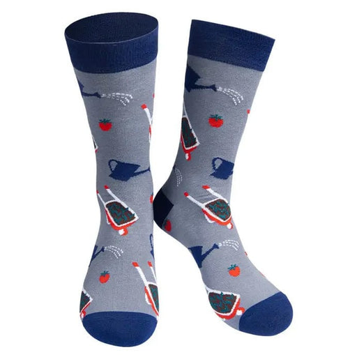 Sock Talk Socks - Men's Socks - Wheelbarrows - Grey