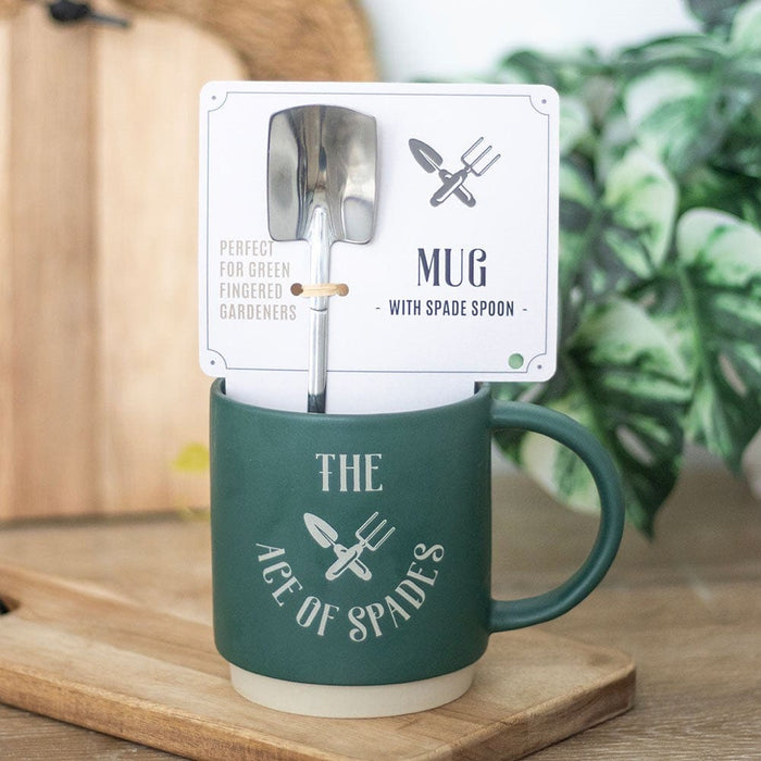 Something Different Enamel Mugs - Ace of Spades Mug with Spade Spoon