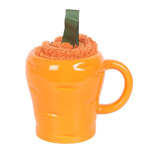 Something Different Enamel Mugs - Carrot Shaped Mug and Socks Set