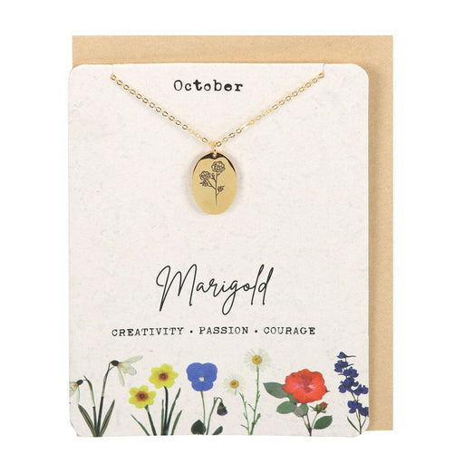 Something Different Jewellery - October Birth Flower Necklace and Card