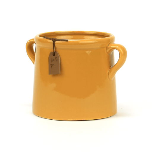 The Satchville Gift company Indoor Plant Pots - Mustard Pot with Handles