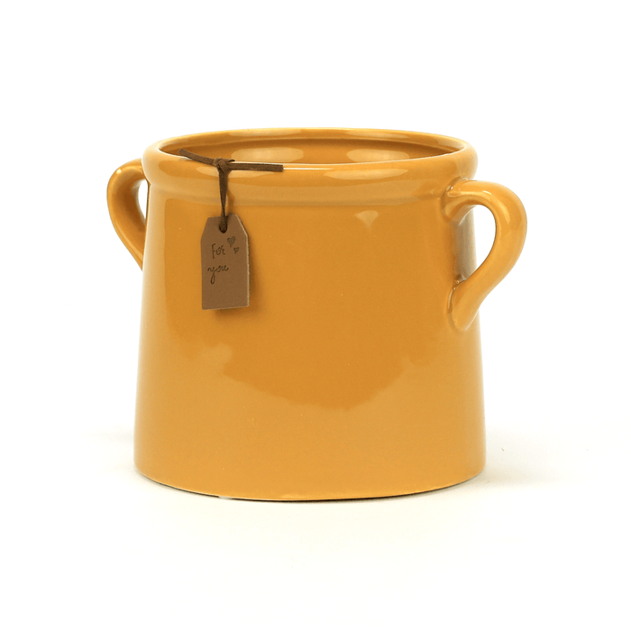 The Satchville Gift company Indoor Plant Pots - Mustard Pot with Handles