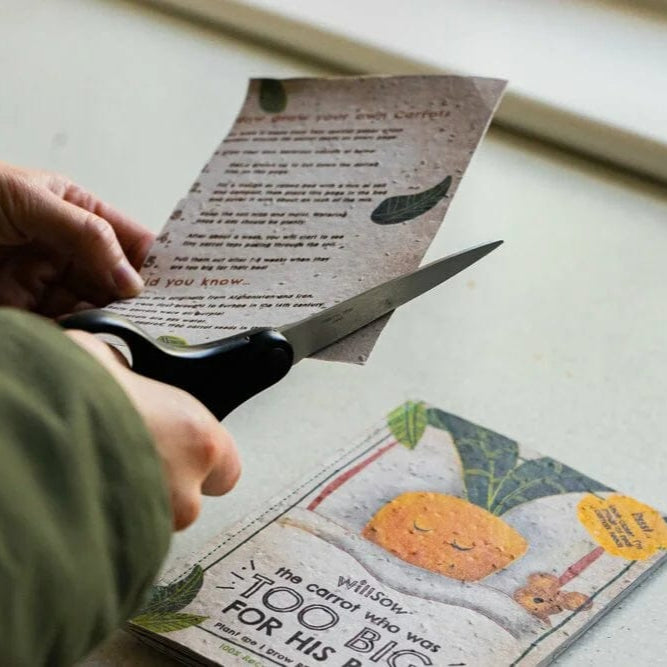 Willsow Books - The Carrot who was too big for his bed - Plantable Children's Book