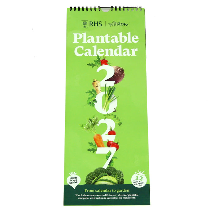 Willsow Calendars & Diaries - Plantable Veg & Herb Wall Calendar 2027
